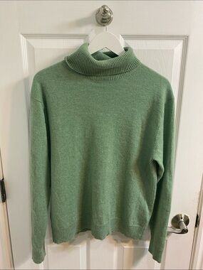 M&S AUTOGRAPH Green PURE CASHMERE ROLL NECK JUMPER Turtleneck Sweater Women’s 10